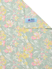 Myntra Elegant Homes Green & Pink Floral 300 TC Single Bedsheet with 1 Pillow Covers