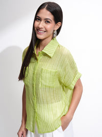 Tokyo Talkies Women Solid Relaxed Fit Shirt