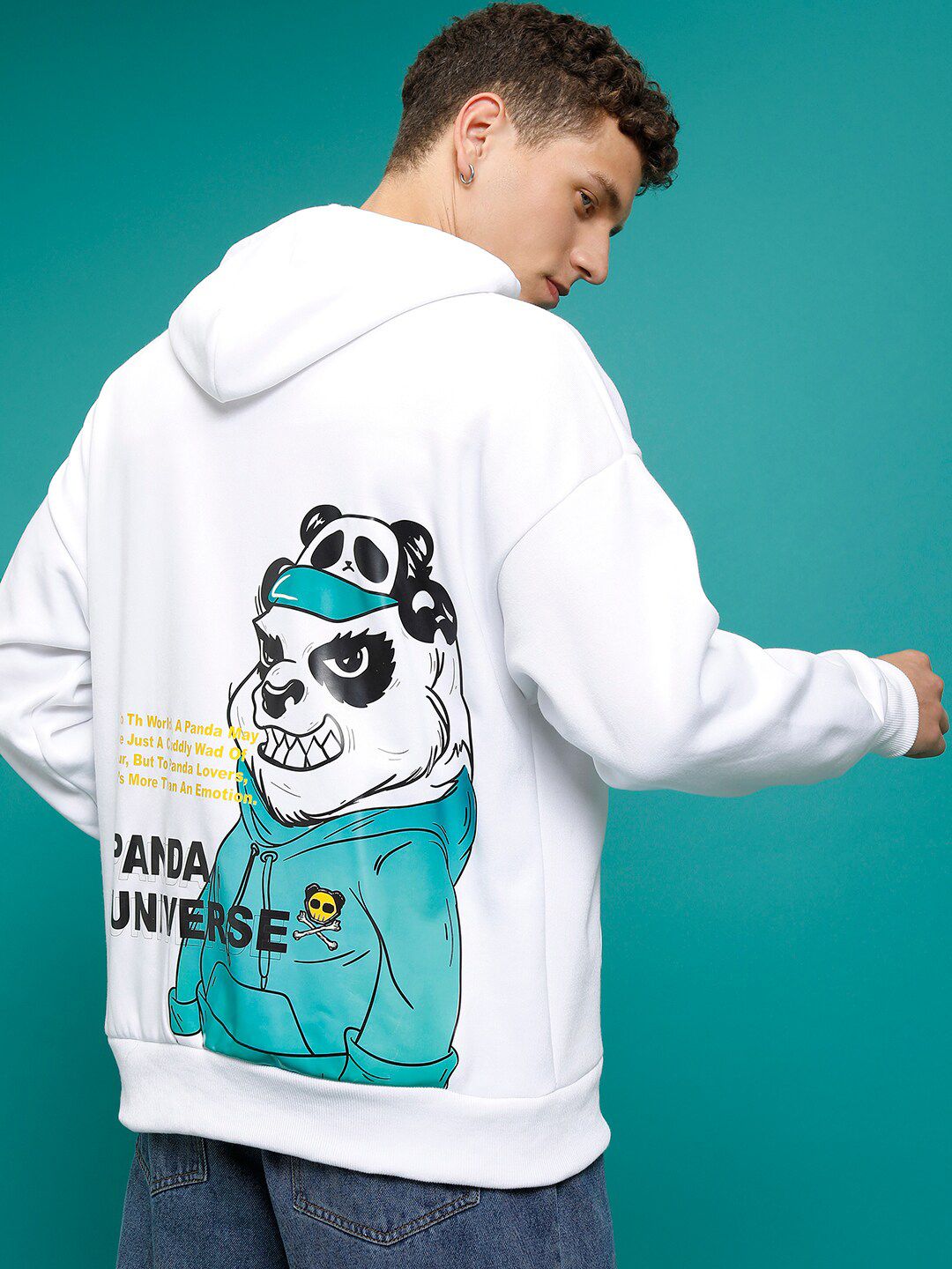 HIGHLANDER Kung Fu Panda Printed Oversized Hooded Sweatshirt