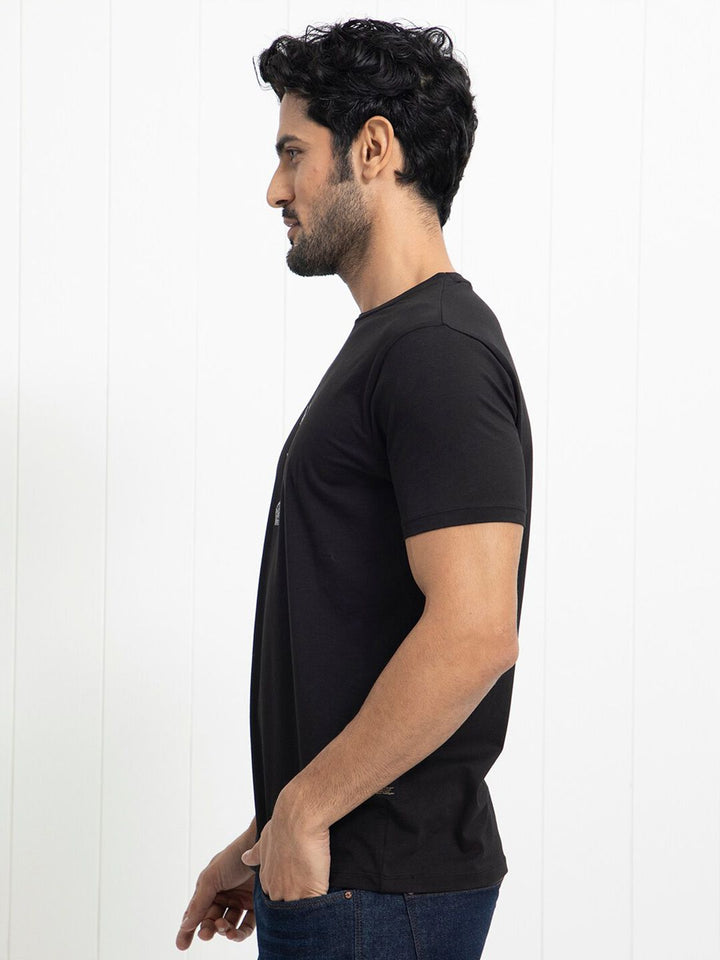 RARE RABBIT Men Pilar Graphic Printed Cotton Slim Fit T-Shirt