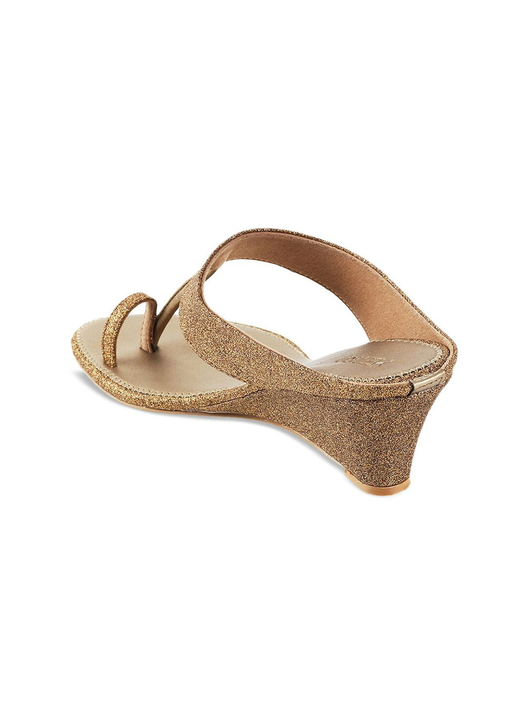 Metro Women Gold-Toned Embellished Wedges