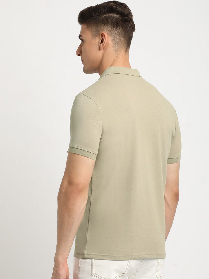 THE BEAR HOUSE Polo Collar Short Sleeves Slim Fit T-shirt