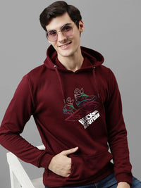ADRO Men Printed Hooded Pullover Sweatshirt