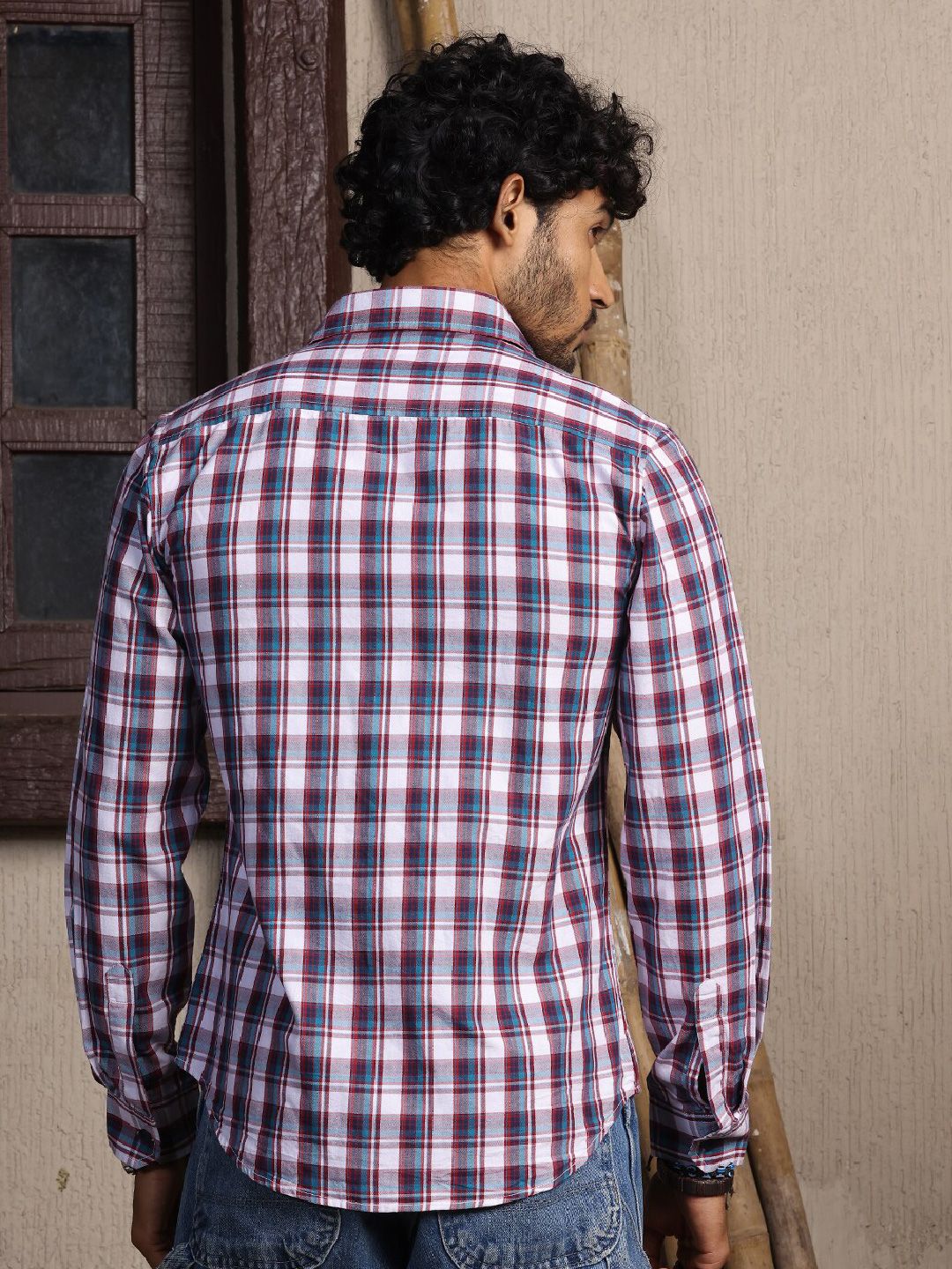 Thomas Scott Premium Tartan Checks Opaque Cotton Casual Shirt