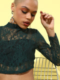 STREET 9 Women Green Floral Lace Top