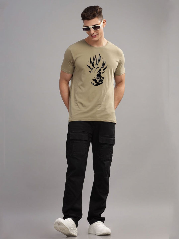 ADRO Men Printed Raw Edge T-shirt