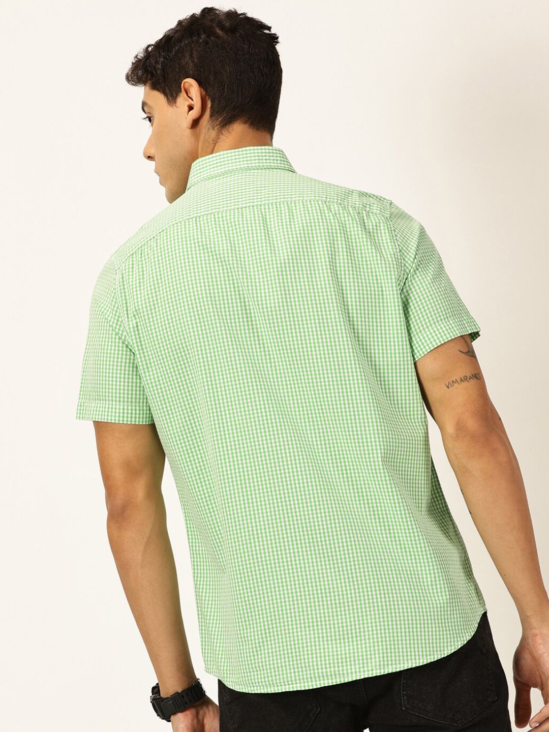 Thomas Scott Standard Slim Fit Checked Pure Cotton Casual Shirt