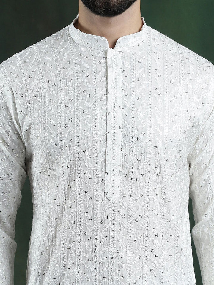 SOJANYA LUXE Floral Embroidered Regular Thread Work Kurta with Pyjamas