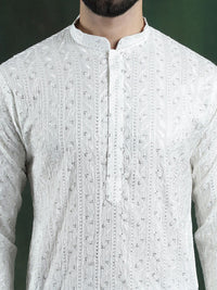 SOJANYA LUXE Floral Embroidered Regular Thread Work Kurta with Pyjamas