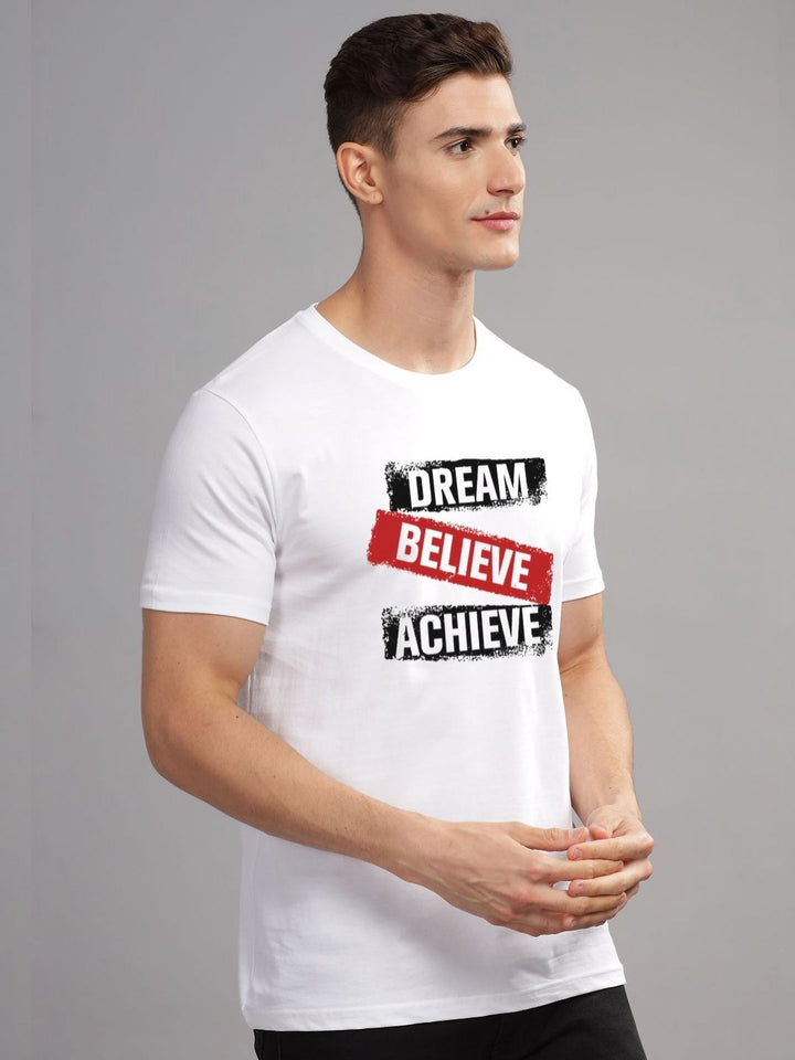 ADRO Men Typography Printed Applique T-shirt