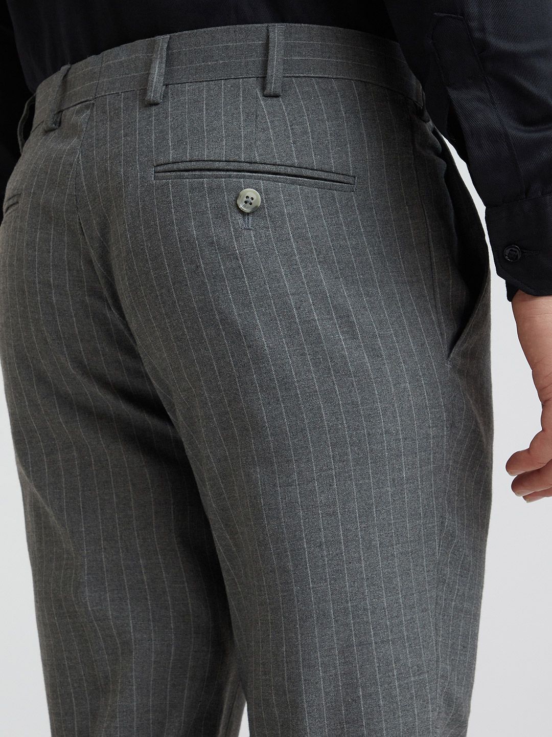 Park Avenue Men Striped Slim Fit Formal Trousers