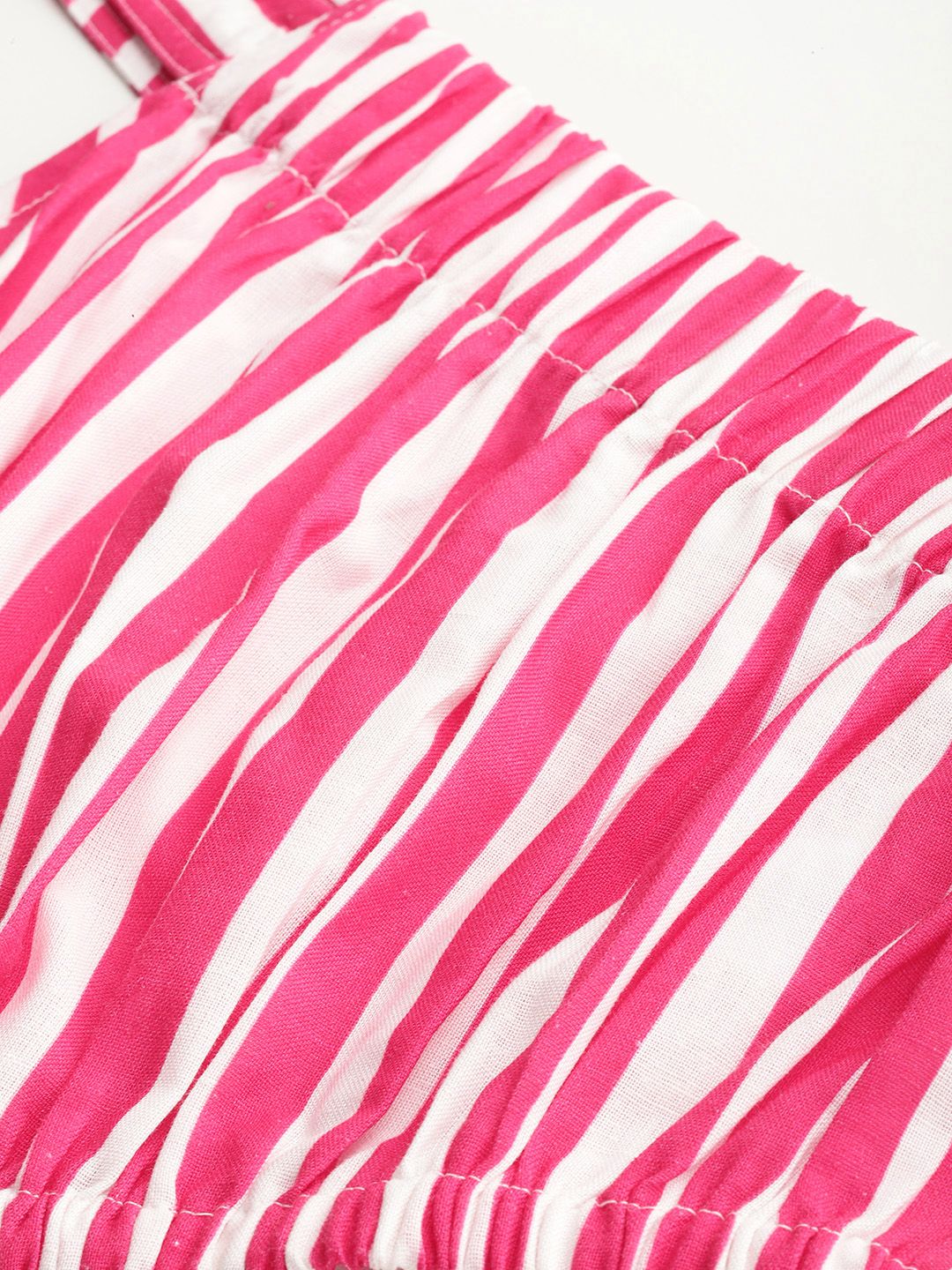 DressBerry Candy Stripes One-Shoulder Crop Top