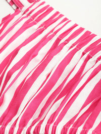 DressBerry Candy Stripes One-Shoulder Crop Top