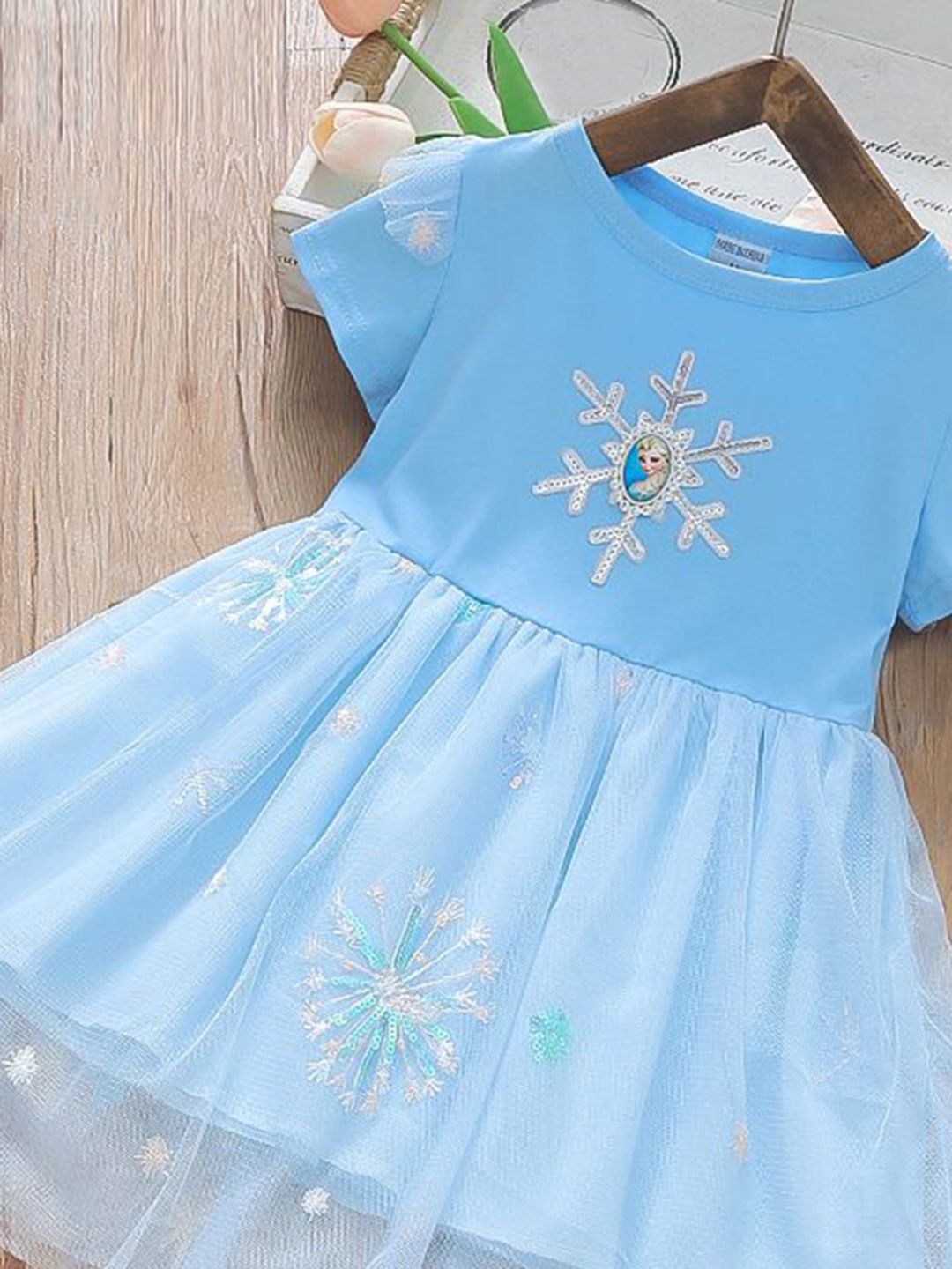 YK Girls Embellished Fit & Flare Dress