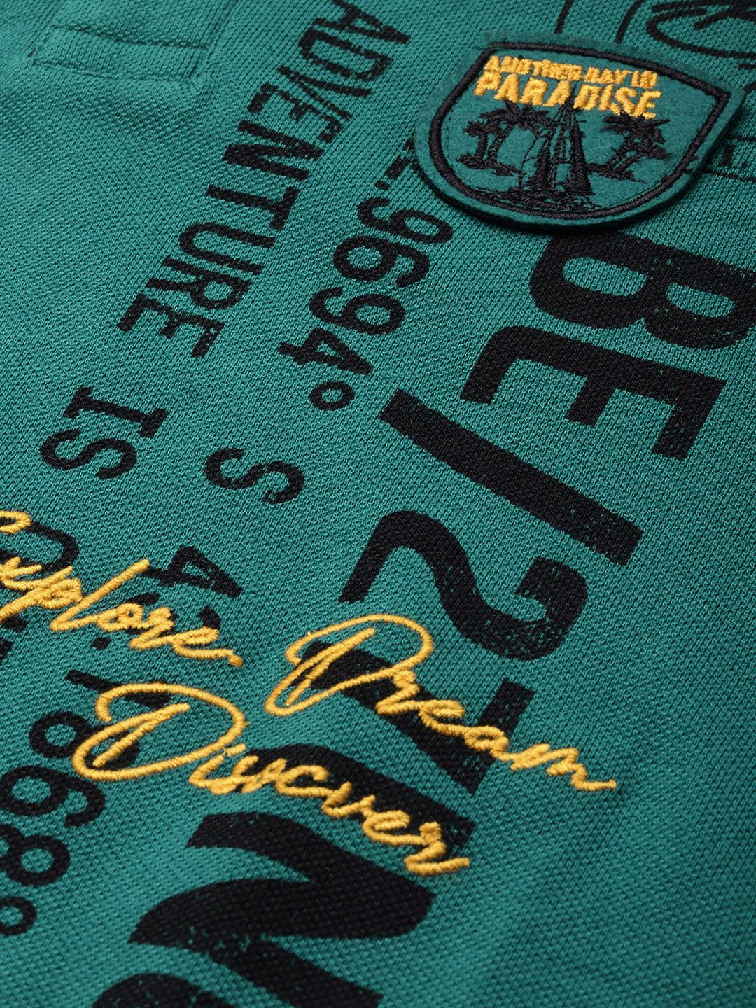 Being Human Typography Printed Polo Collar Pure Cotton T-shirt