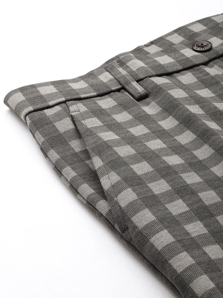 The Indian Garage Co. X Luxe Men Checked Slim Fit Trousers