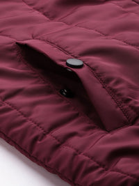 The Indian Garage Co Men Pink Black Colourblocked Padded Jacket