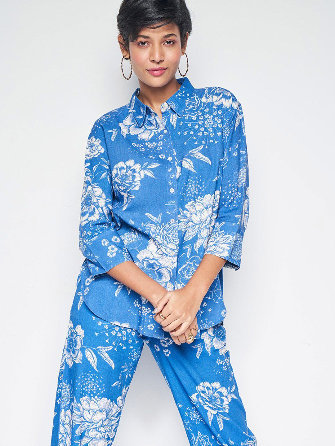 AND Floral Printed Shirt With Trousers