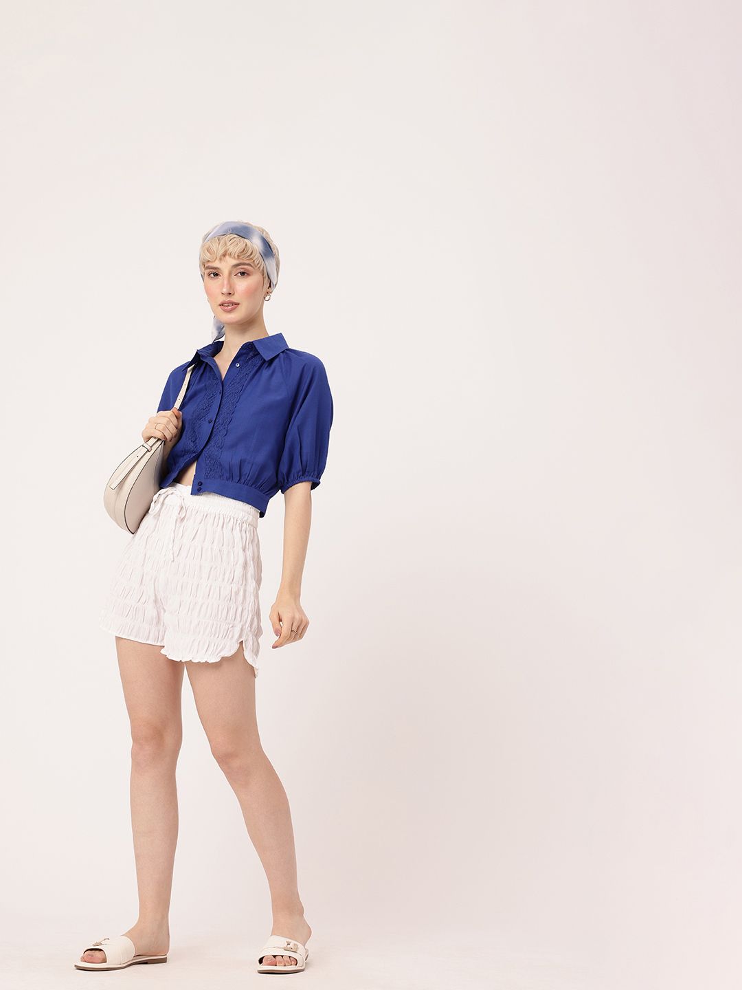 DressBerry Cute Femi Peek-a-boo Pretty Lace Crop Shirt