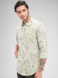 SPYKAR Men Slim Fit Floral Opaque Printed Casual Full Sleeve Shirt