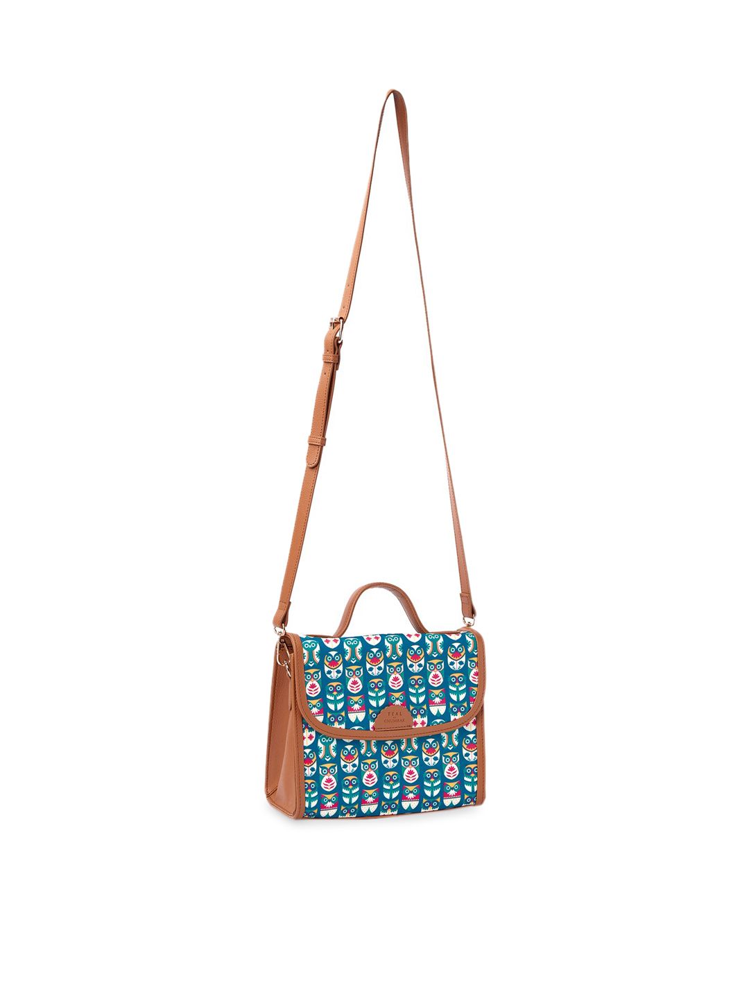 TEAL BY CHUMBAK Graphic Printed Satchel Bag