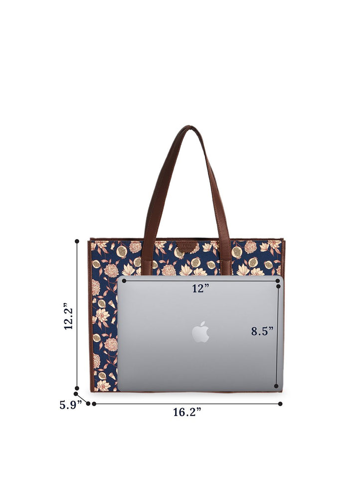 TEAL BY CHUMBAK Floral Printed Shopper Handheld Bag