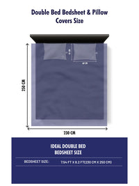 Monte Carlo Purple & Grey Geometric Cotton 200 TC Queen Bedsheet With 2 Pillow Covers