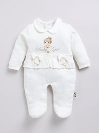 Moms Love Infant Girls Printed Sleepsuit