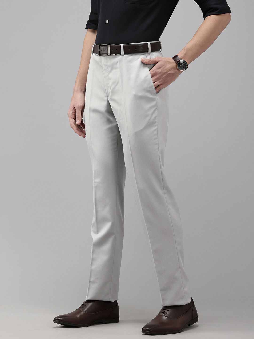 Park Avenue Men Textured Formal Trousers