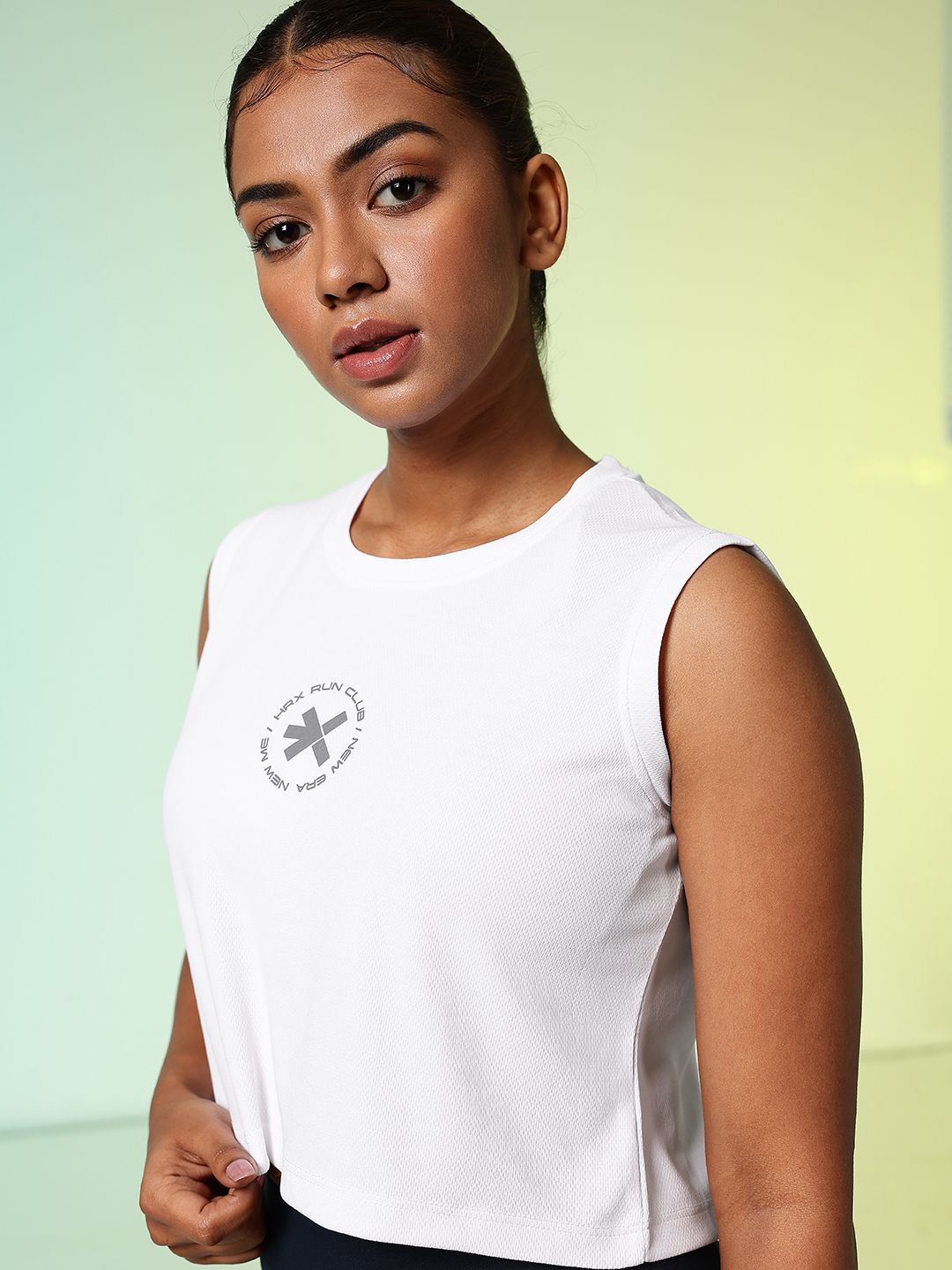 HRX by Hrithik Roshan Brand Logo Printed Cut-Out Back Rapid-Dry Running T-shirt