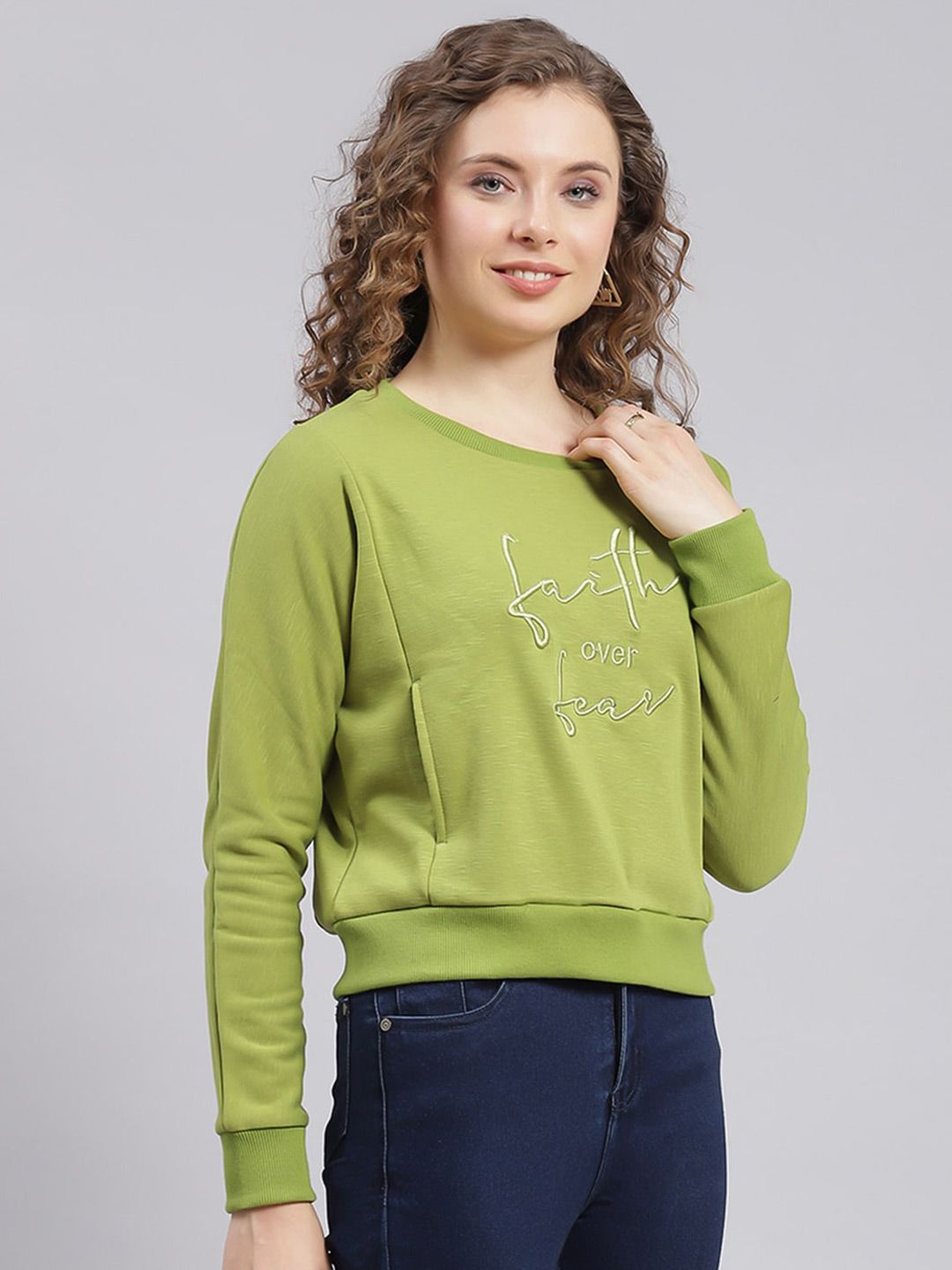 Monte Carlo Typography Embroidered Long Sleeves Sweatshirt