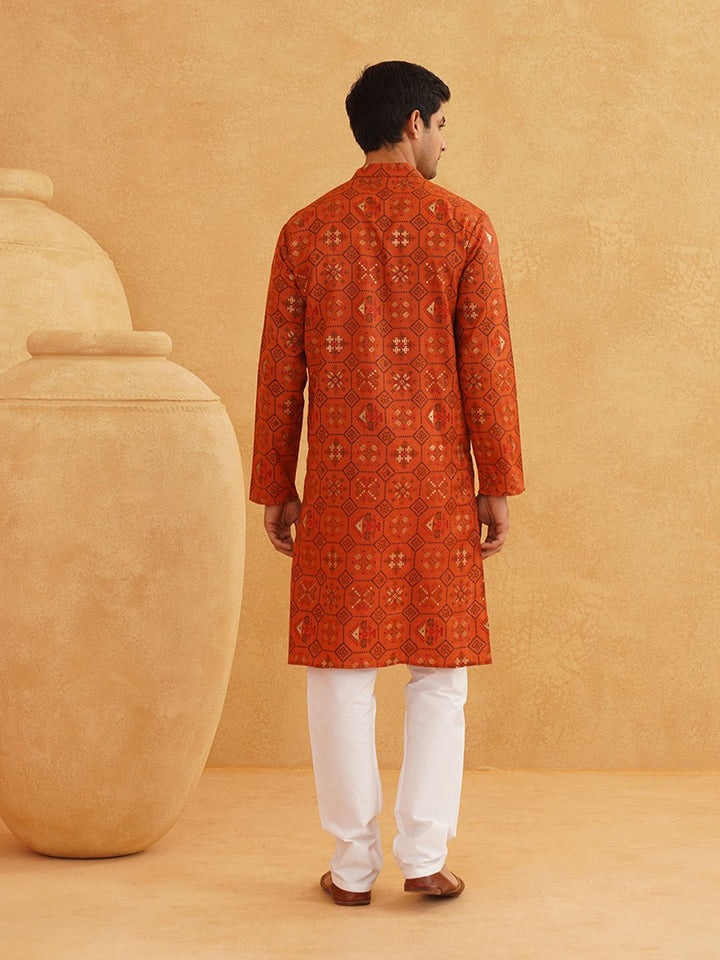 SOJANYA Motif Etnik Bercetak Kurta Lurus Dengan Piyama