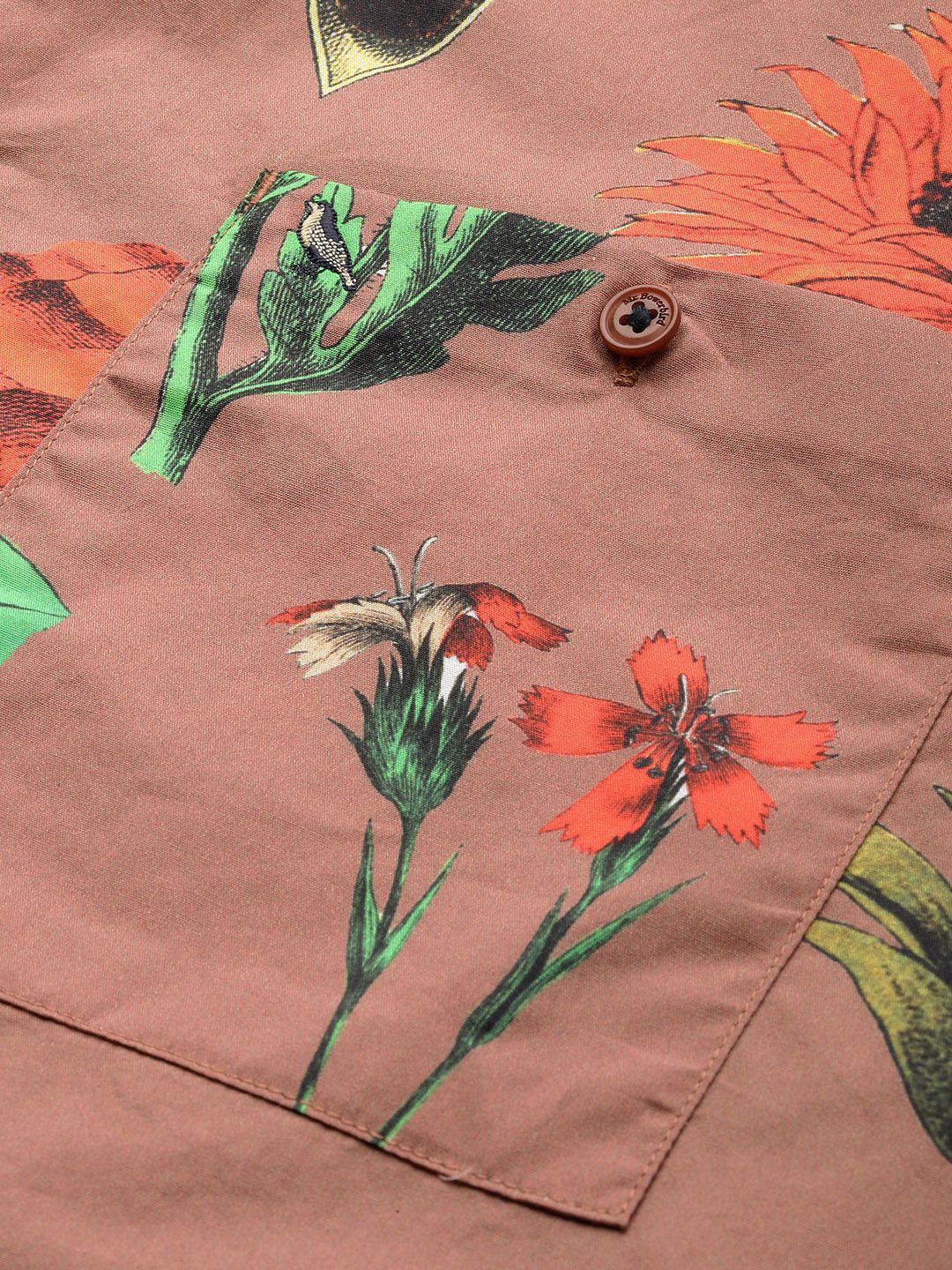Mr Bowerbird Tailored Fit Floral Printed Pure Cotton Casual Shirt