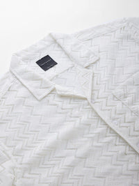 VASTRADO Self Design Short Sleeves Oversized Casual Shirt