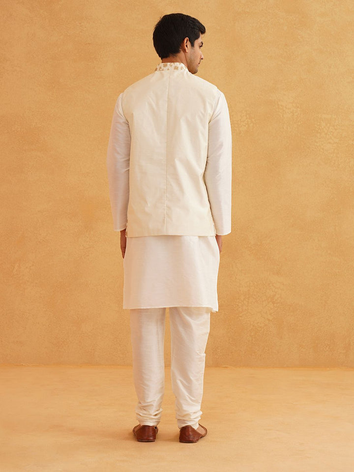 SOJANYA Mandarin Collar Kurta With Churidar & Nehru Jacket