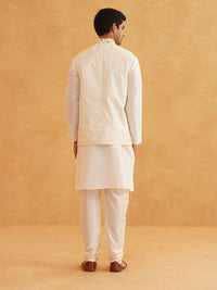 SOJANYA Mandarin Collar Kurta With Churidar & Nehru Jacket