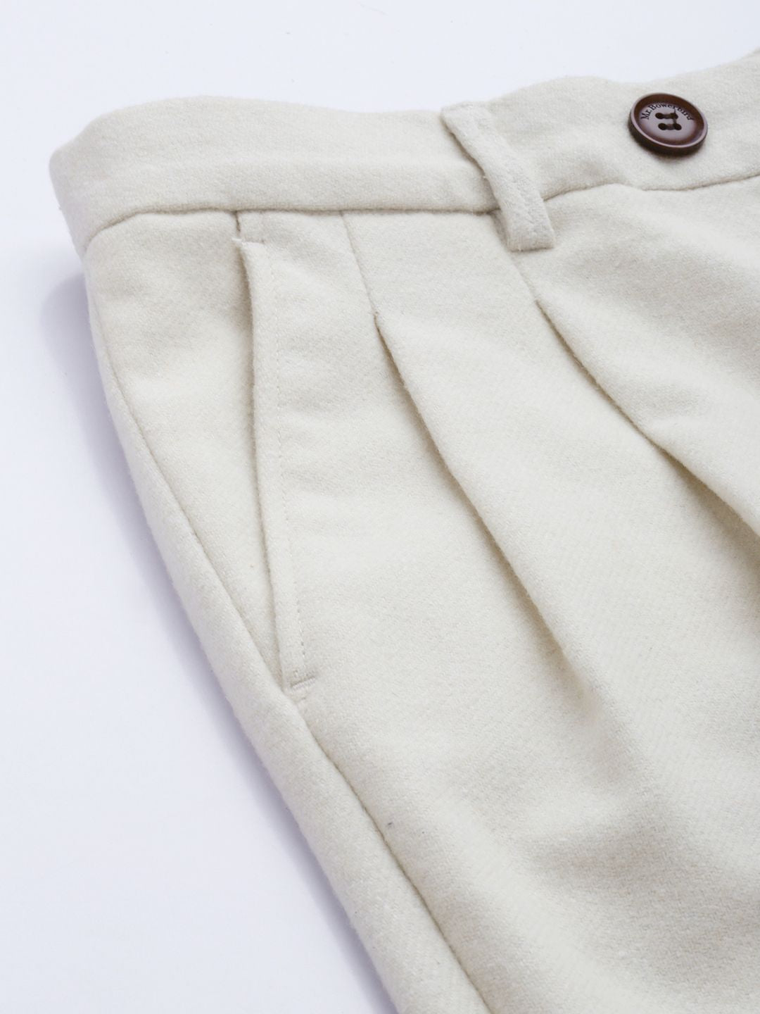 Mr Bowerbird Men Solid Tailored Pleated Trousers