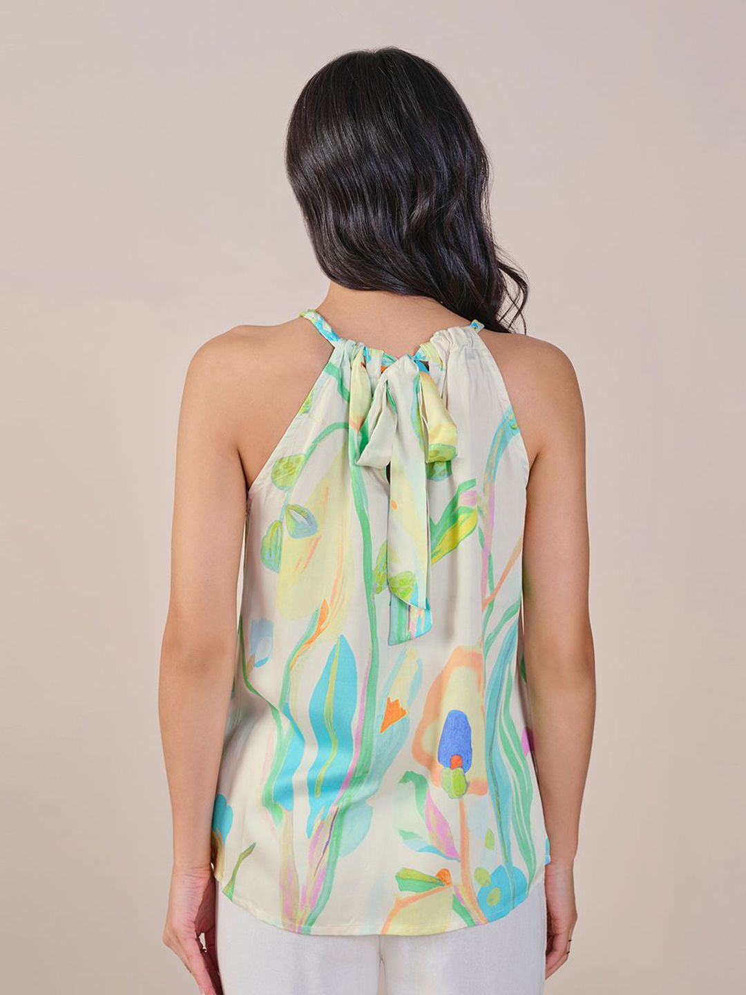 AND Halter Neck Sleeveless Printed Top