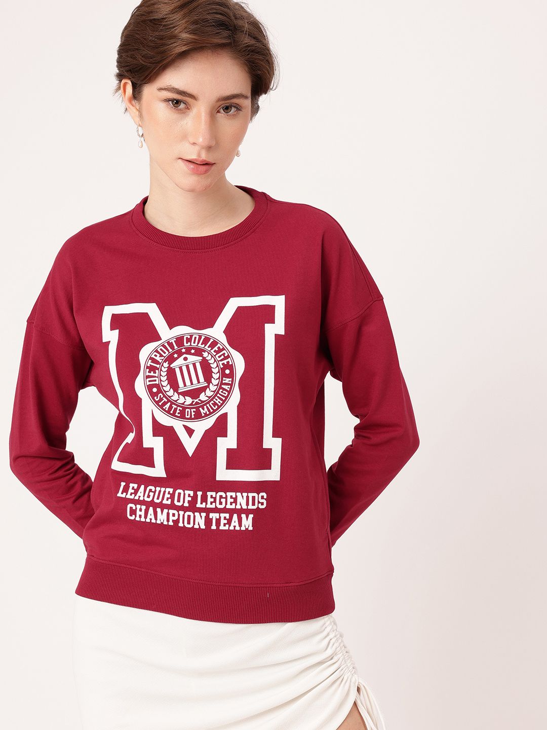 DressBerry Collegiate Printed Relaxed Fit Sweatshirts