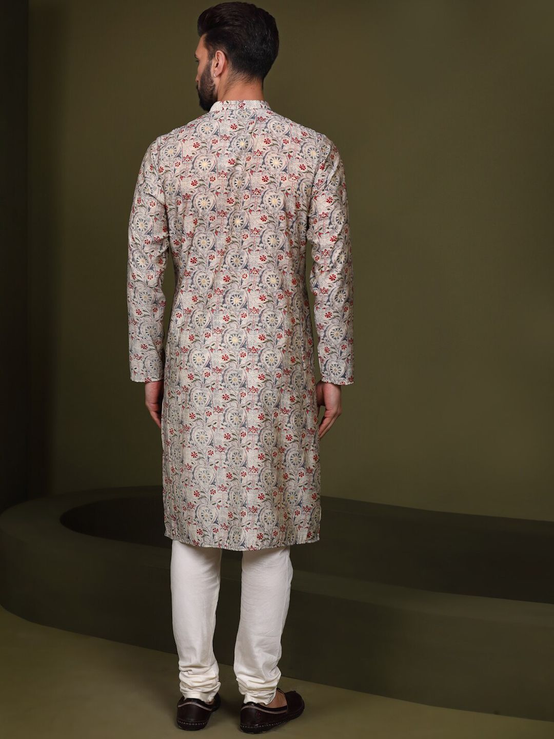 KISAH Men Kantha Printed Regular Fit Kurta