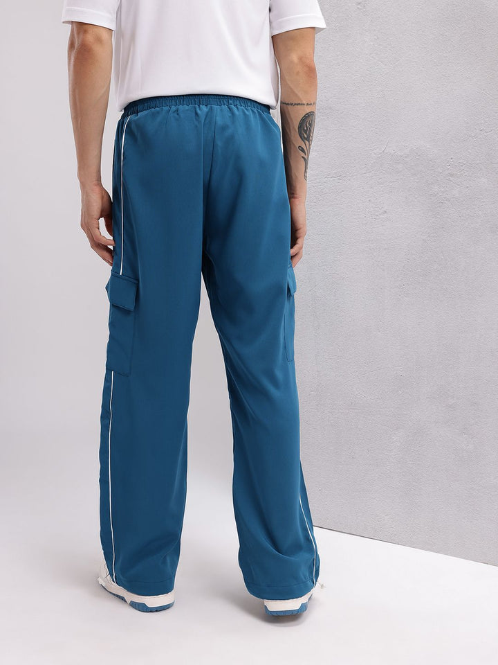 HRX by Hrithik Roshan Men Piping Detail Lifestyle Parachute Track Pants