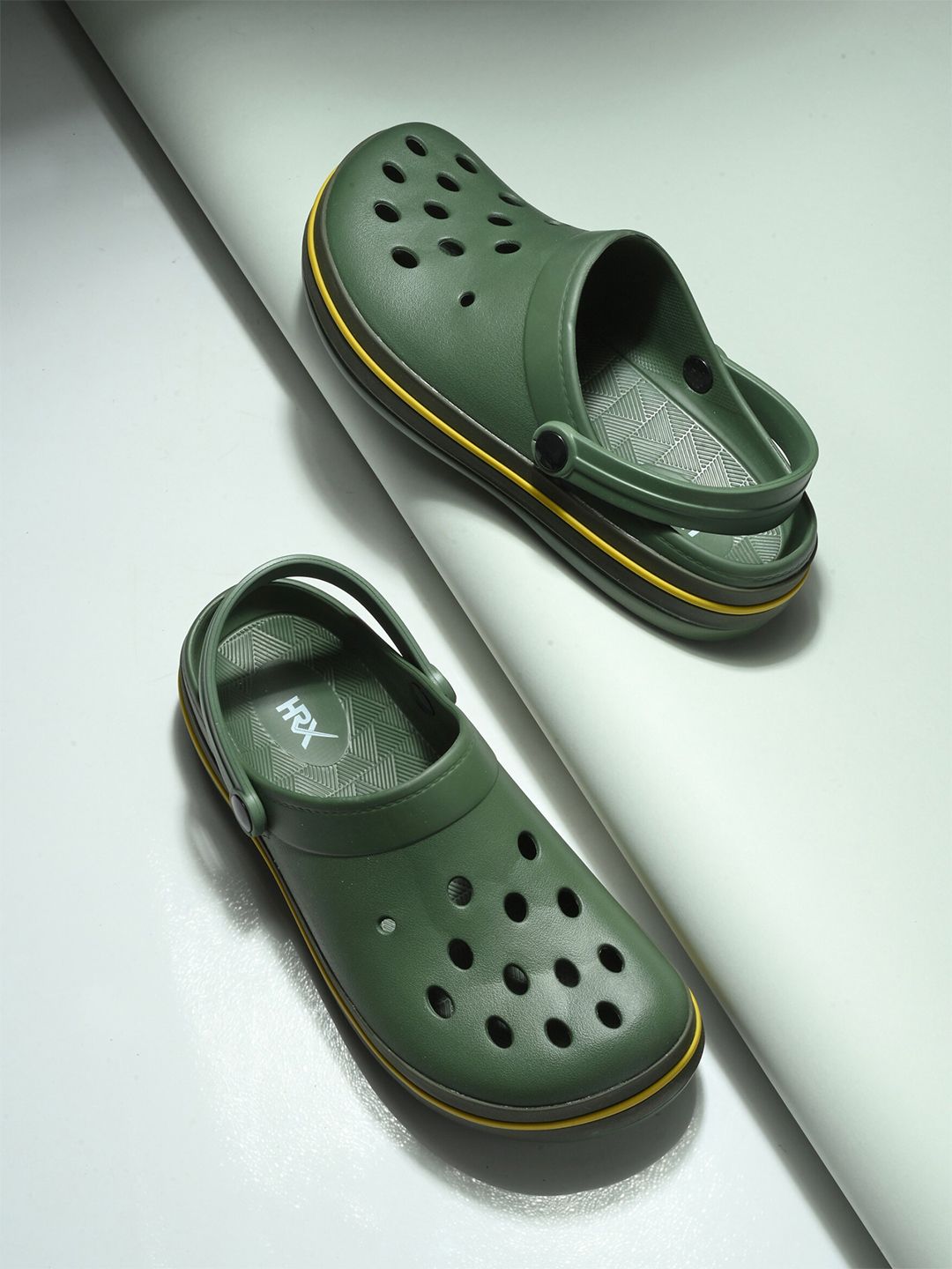 HRX by Hrithik Roshan Men Olive Green Rubber Clogs