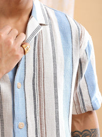 The Indian Garage Co Men Relaxed Fit Striped Resortwear Shirt