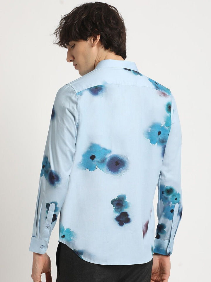 THE BEAR HOUSE Slim Fit Tie & Dye Pure Cotton Casual Shirt