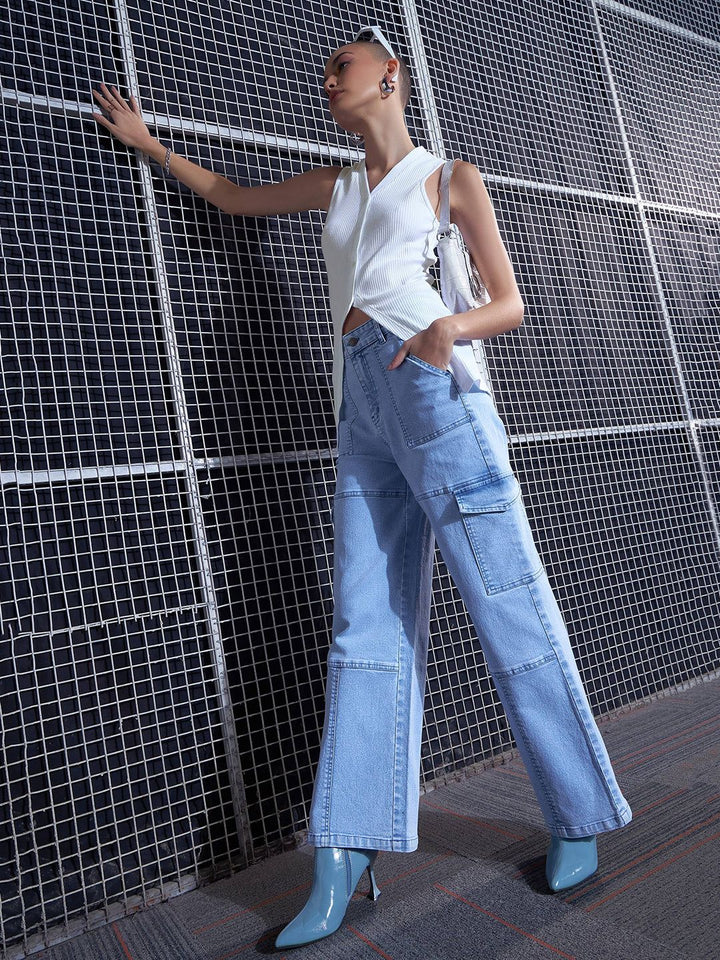 SASSAFRAS White V-Neck Sleeveless Top