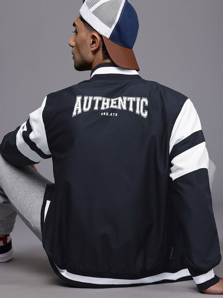 HRX by Hrithik Roshan Prosport-Collection Typography Printed Varsity Lifestyle Jacket