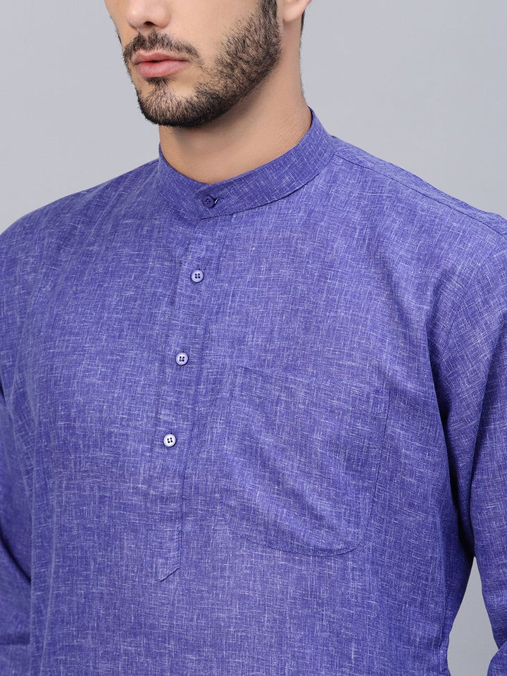 SOJANYA Lelaki Biru Solid Kurta Lurus