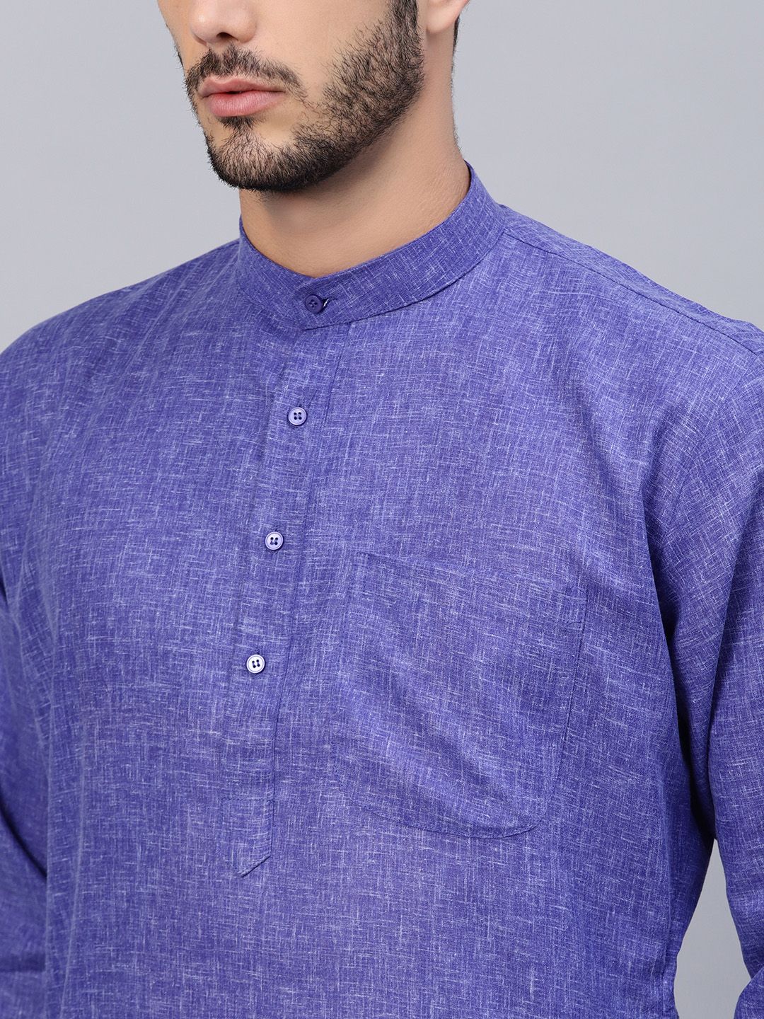 SOJANYA Lelaki Biru Solid Kurta Lurus