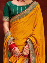 Saree mall Embellished Beads and Stones Silk Blend Sarees