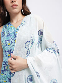 HERE&NOW Abstract Printed Kurta with Trousers & Dupatta
